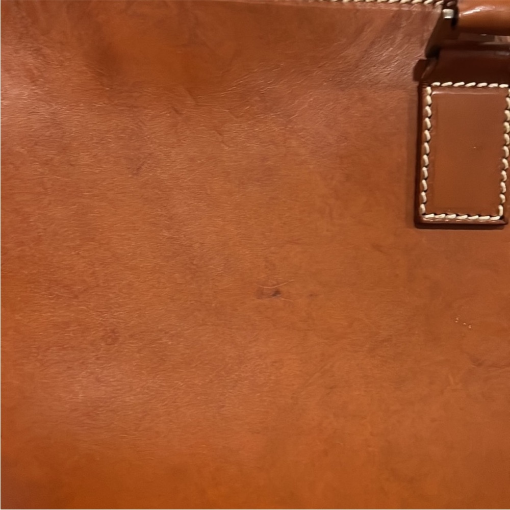 Lamberston Truex Cognac Leather Handbag, Vintage - Picture 3 of 15